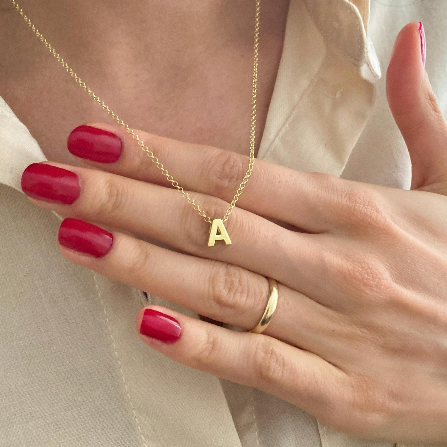 3D Harf Kolyesi: 925 Ayar Gümüş & Altın Kaplama Kişiye Özel Blok Harf Kolye - Lisen Aksesuar