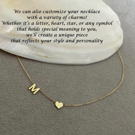 Yan Yana Kalp Kolye: Kişiye Özel Harfli, 925 Gümüş ve Altın Kaplama, Minimalist ve Zarif Hediye - Lisen Aksesuar