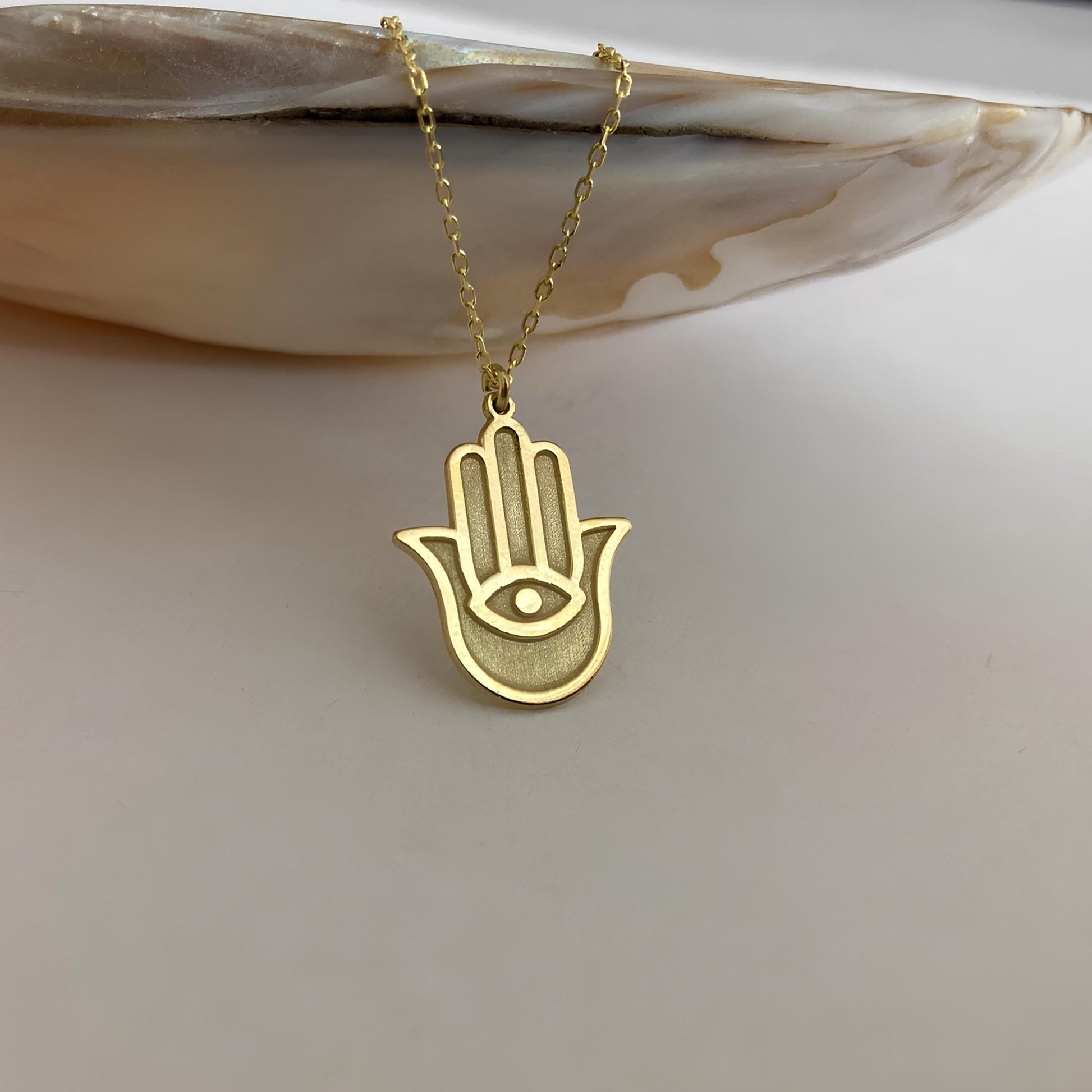 14 Ayar Altın Kaplama Hamsa Kolye – Nazar ve Koruma Sembolü - Lisen Jewelry