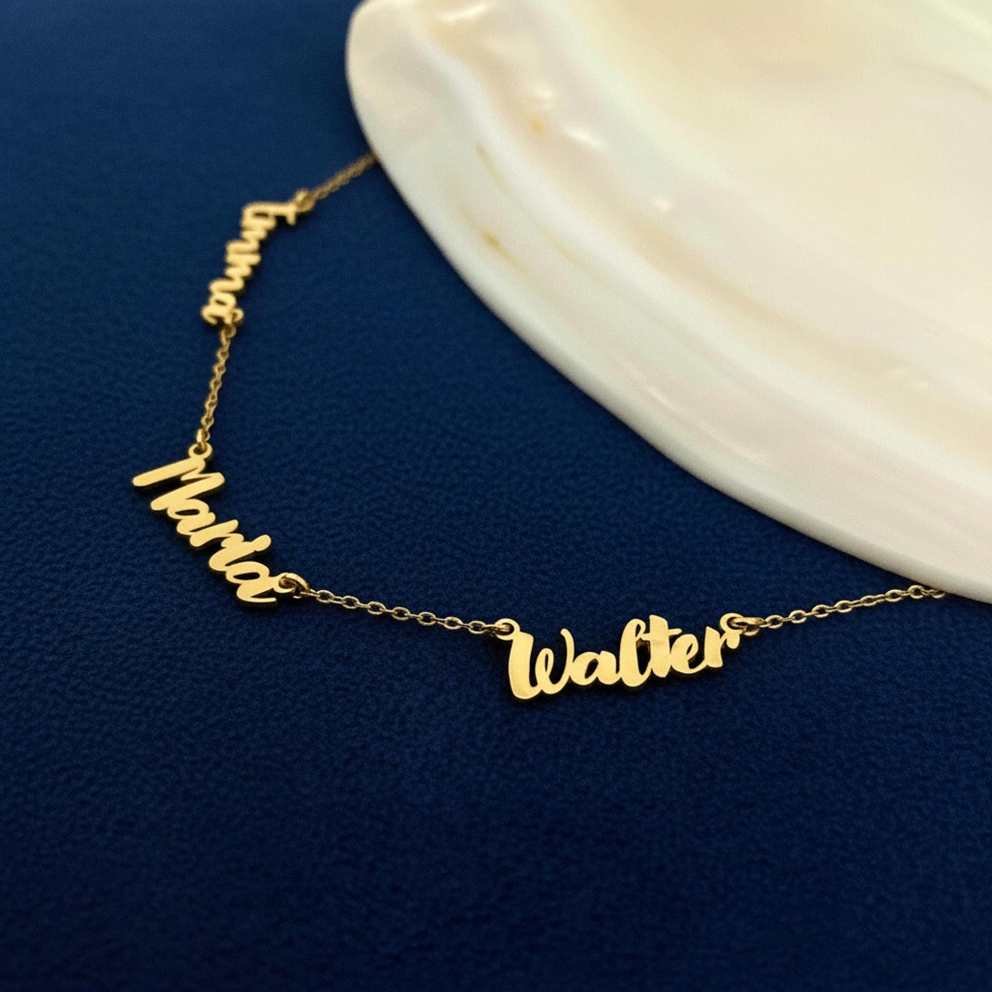 14 Ayar Altın Kaplama Kişiselleştirilmiş Çoklu İsim Kolye – 925 Ayar Gümüş Zarif ve Anlamlı Takı - Lisen Aksesuar