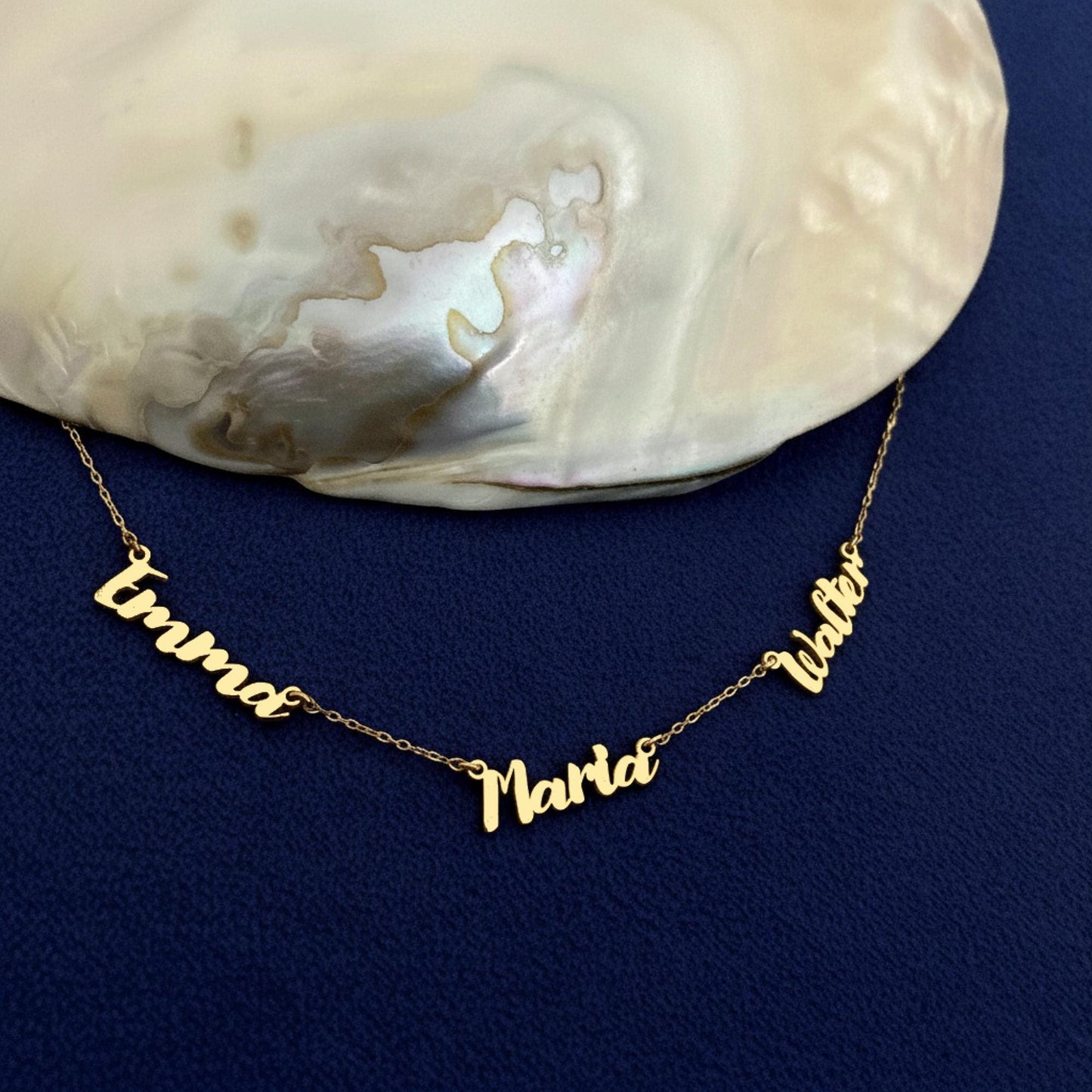 14 Ayar Altın Kaplama Kişiselleştirilmiş Çoklu İsim Kolye – 925 Ayar Gümüş Zarif ve Anlamlı Takı - Lisen Aksesuar