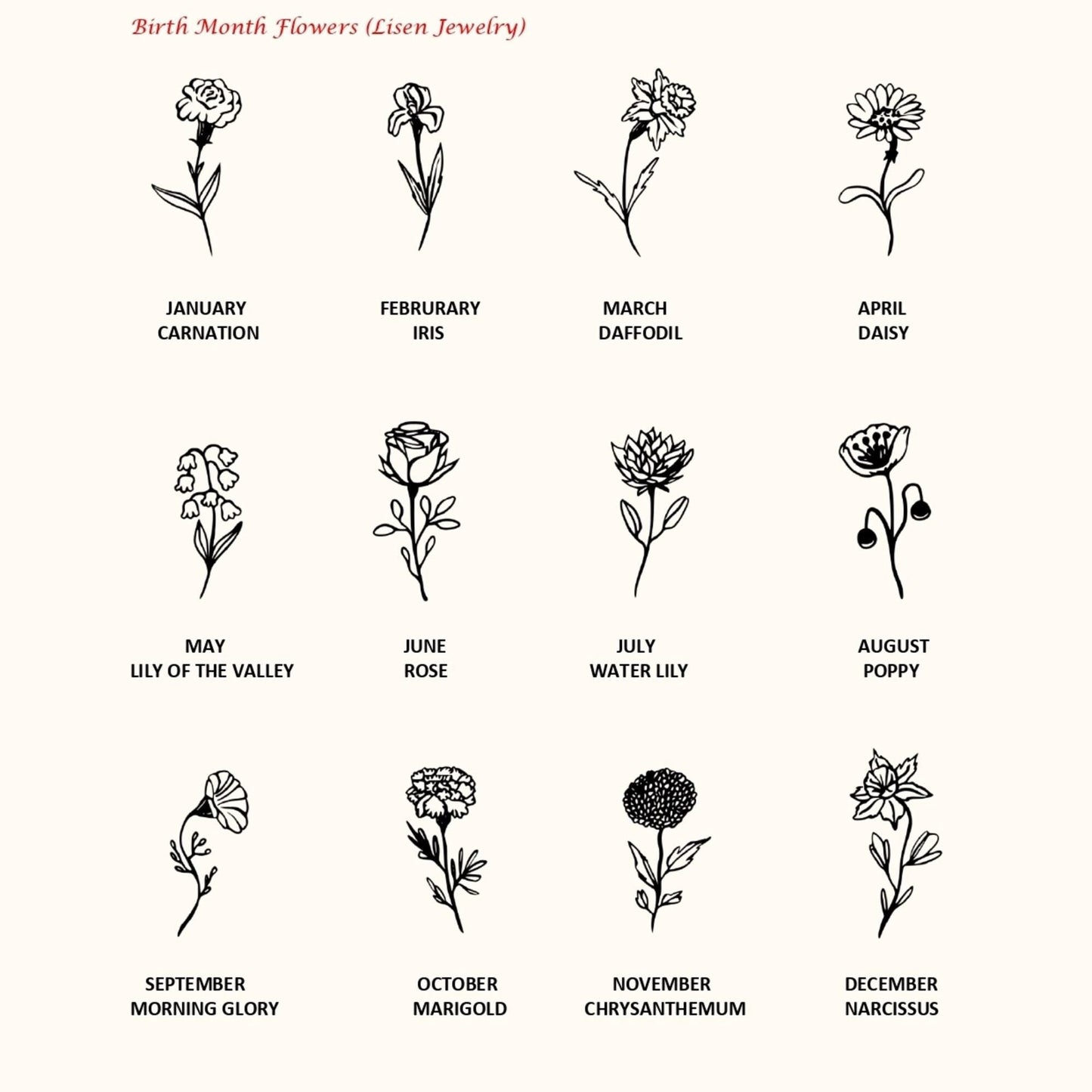 14 Ayar Altın Kaplama Kişiye Özel Doğum Çiçeği İsimli Kolye: 925 Ayar Gümüş Zarif ve Anlamlı Hediye - Lisen Aksesuar