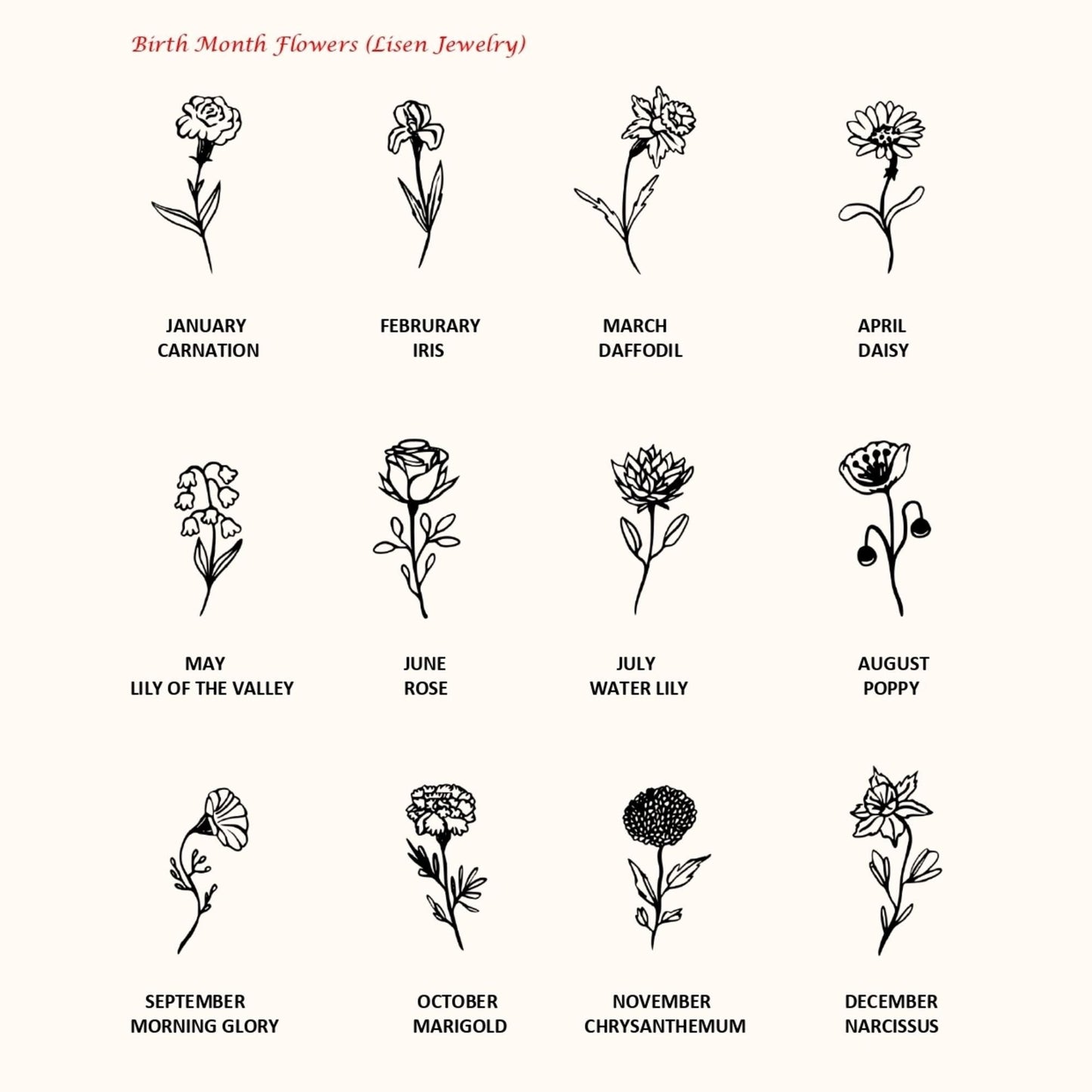 14 Ayar Altın Kaplama Kişiye Özel Doğum Çiçeği Yüzük: 925 Ayar Gümüş Özel Gravürlü Takı - Lisen Aksesuar