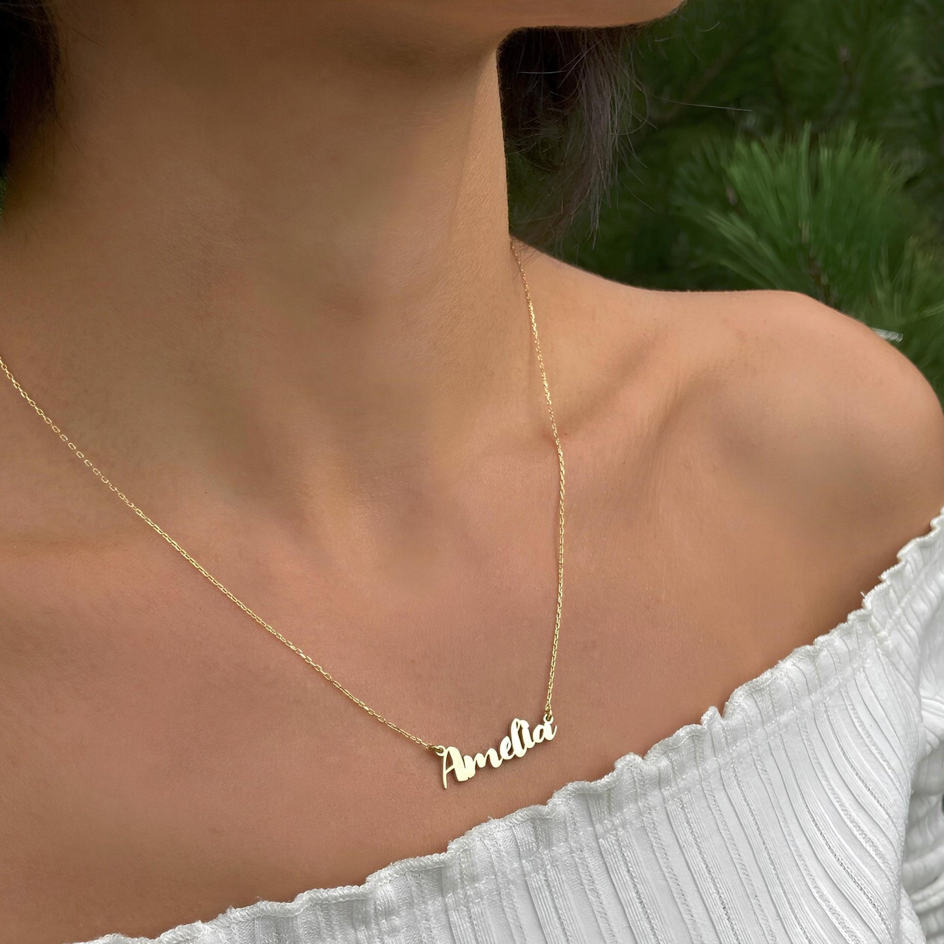 14 Ayar Altın Kaplama Kişiye Özel İsim Kolye: 925 Ayar Gümüş Zarif ve Anlamlı Tasarım - Lisen Aksesuar