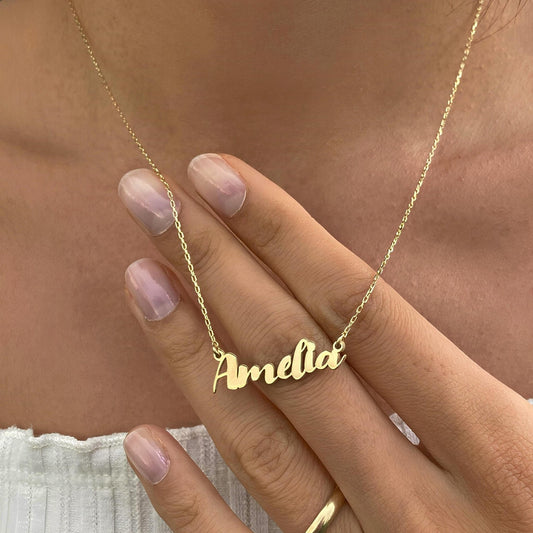 14 Ayar Altın Kaplama Kişiye Özel İsim Kolye: 925 Ayar Gümüş Zarif ve Anlamlı Tasarım - Lisen Aksesuar