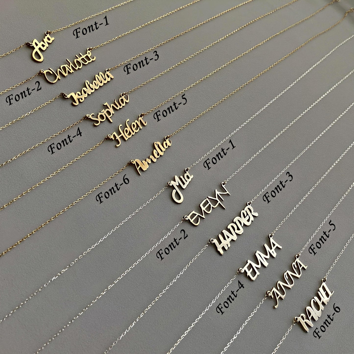 14 Ayar Altın Kaplama Kişiye Özel İsim Kolye: 925 Ayar Gümüş Zarif ve Anlamlı Tasarım - Lisen Aksesuar