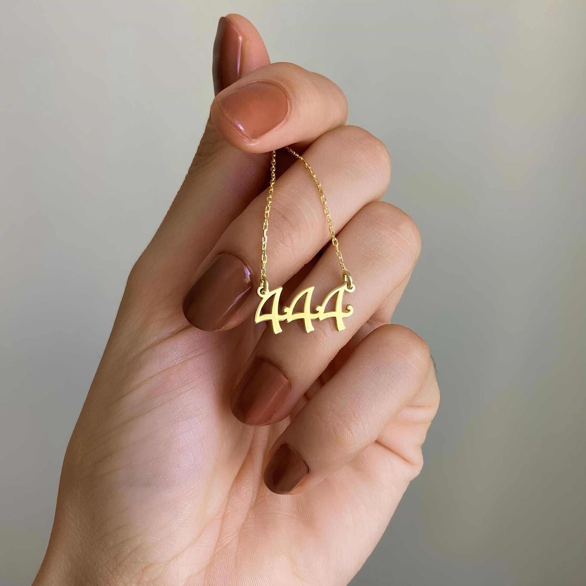 14 Ayar Altın Kaplama Melek Numarası Kolye: 925 Ayar Gümüş Kişiye Özel Şans Sembolü - Lisen Aksesuar