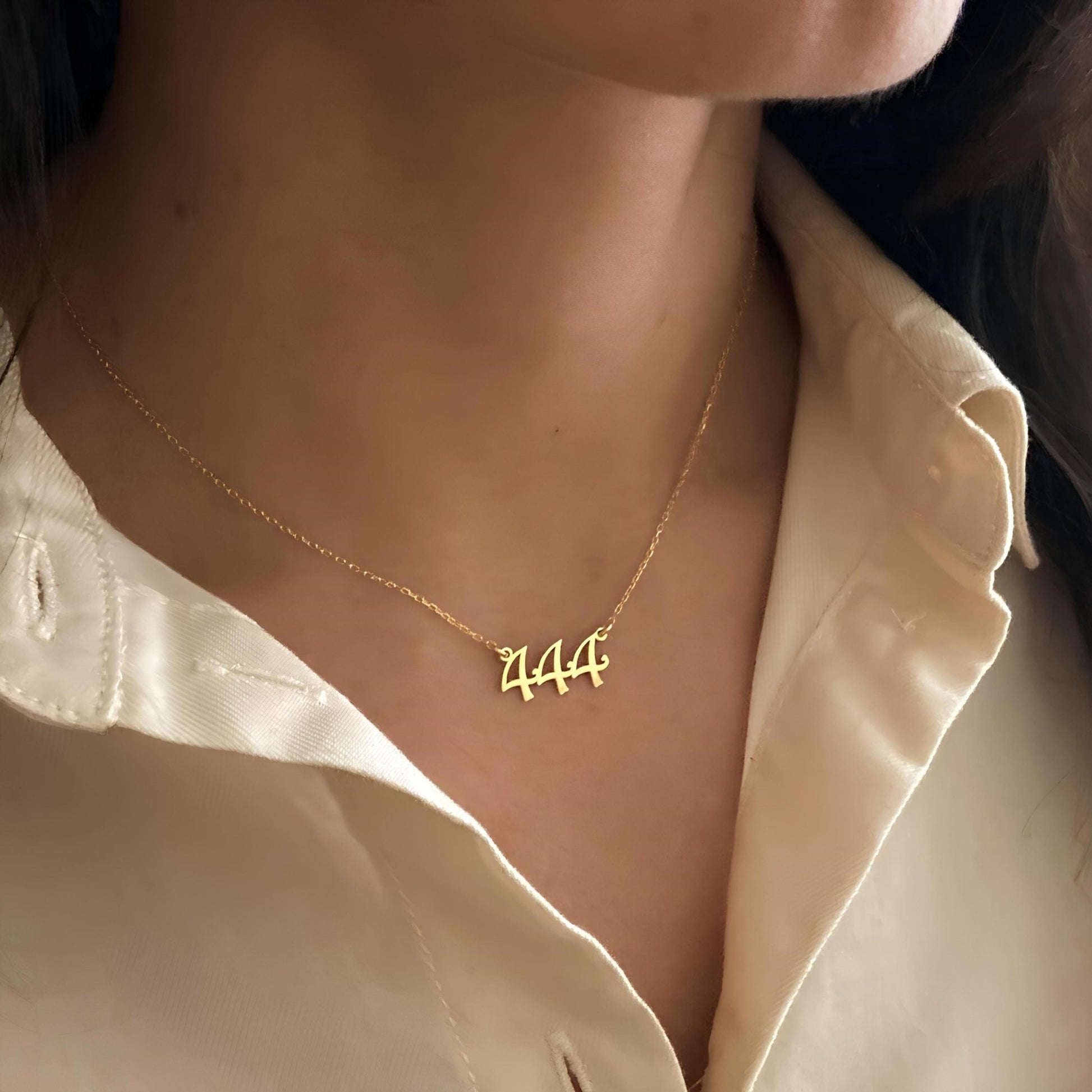 14 Ayar Altın Kaplama Melek Numarası Kolye: 925 Ayar Gümüş Kişiye Özel Şans Sembolü - Lisen Aksesuar