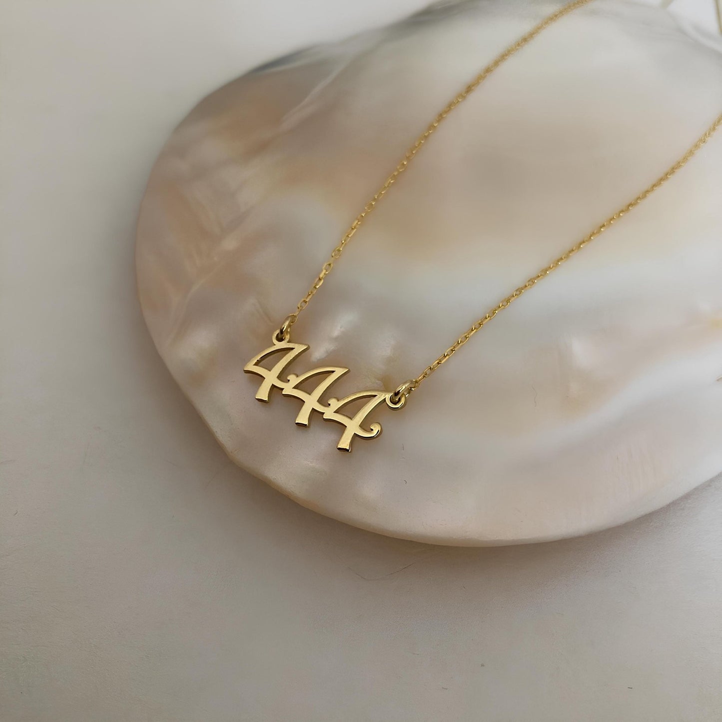 14 Ayar Altın Kaplama Melek Numarası Kolye: 925 Ayar Gümüş Kişiye Özel Şans Sembolü - Lisen Aksesuar