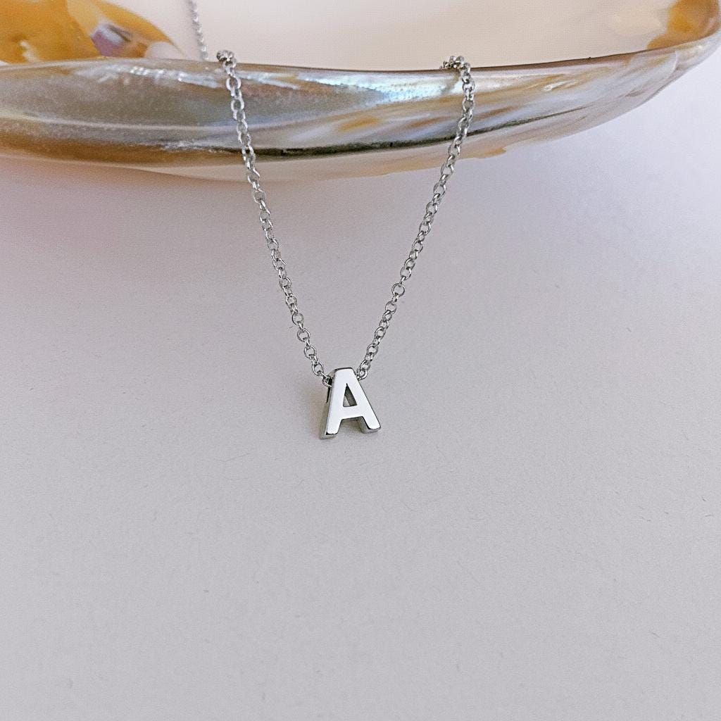 3D Harf Kolyesi: 925 Ayar Gümüş & Altın Kaplama Kişiye Özel Blok Harf Kolye - Lisen Aksesuar