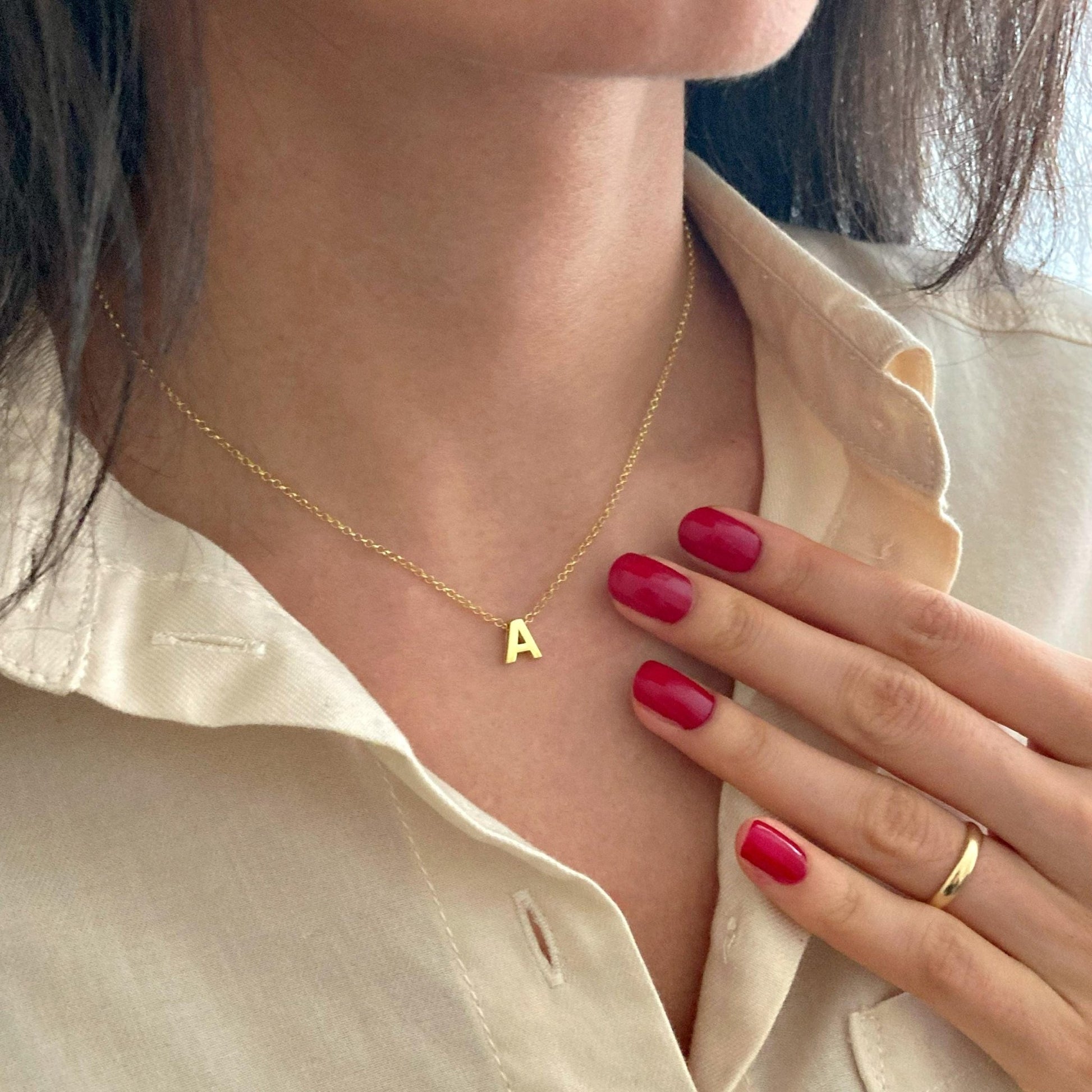 3D Harf Kolyesi: 925 Ayar Gümüş & Altın Kaplama Kişiye Özel Blok Harf Kolye - Lisen Aksesuar