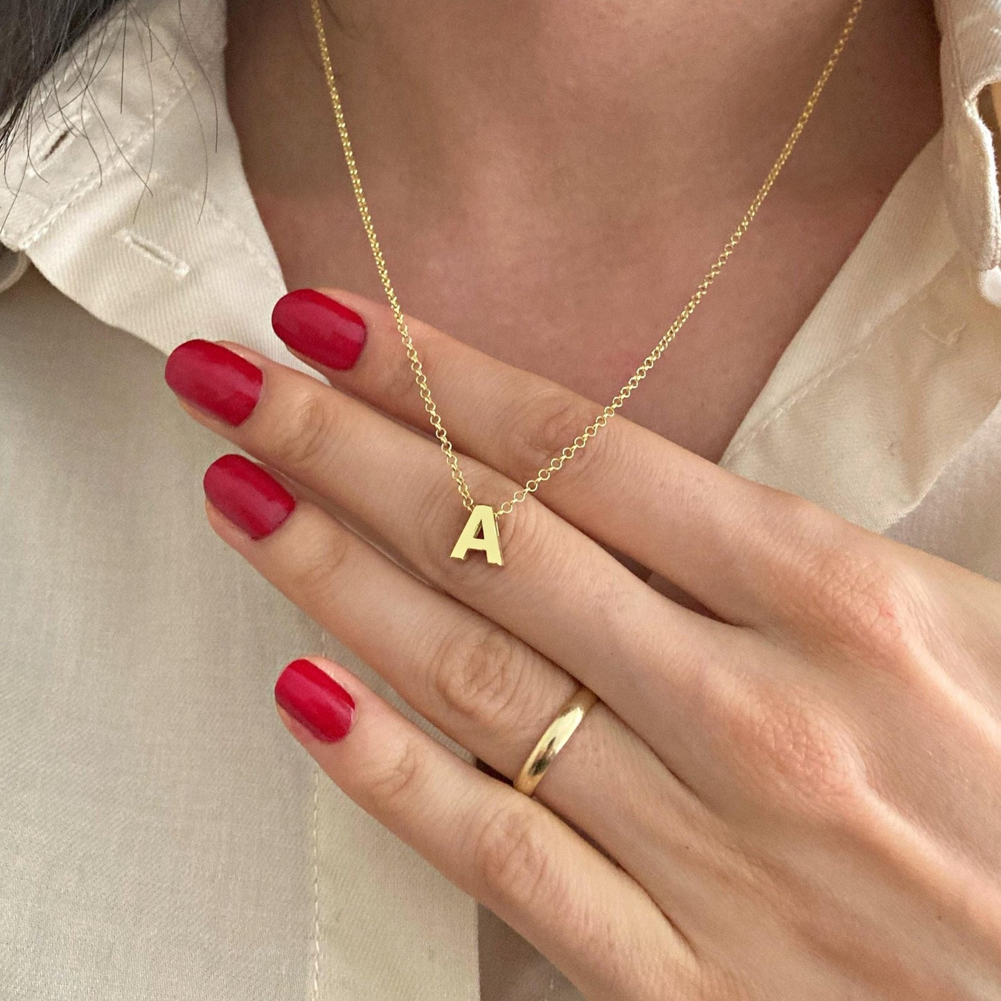 3D Harf Kolyesi: 925 Ayar Gümüş & Altın Kaplama Kişiye Özel Blok Harf Kolye - Lisen Aksesuar