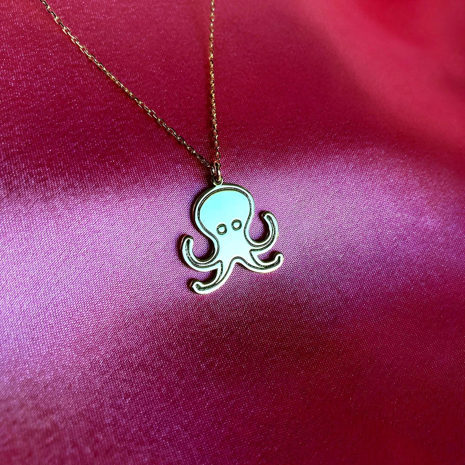 925 Ayar Gümüş Ahtapot Kolye: Altın Kaplama Deniz Temalı Kolye - Lisen Aksesuar