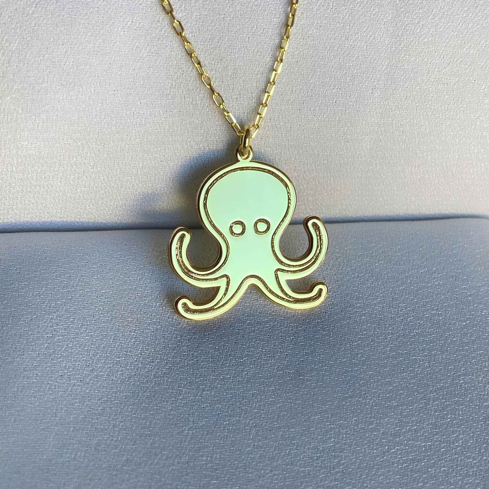 925 Ayar Gümüş Ahtapot Kolye: Altın Kaplama Deniz Temalı Kolye - Lisen Aksesuar