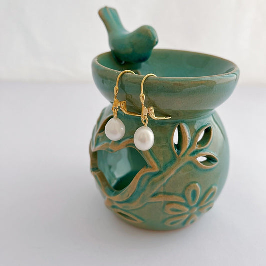 925 Ayar Gümüş Doğal Tatlı Su İncisi Küpe: Altın Kaplama Minimal Zarif İnci - Lisen Aksesuar