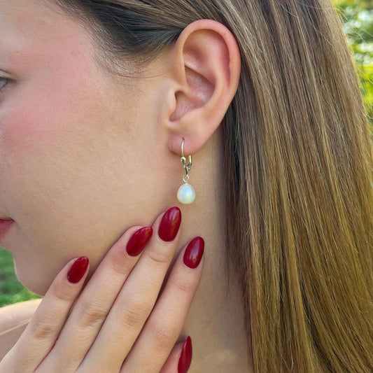 925 Ayar Gümüş Doğal Tatlı Su İncisi Küpe: Altın Kaplama Minimal Zarif İnci - Lisen Aksesuar