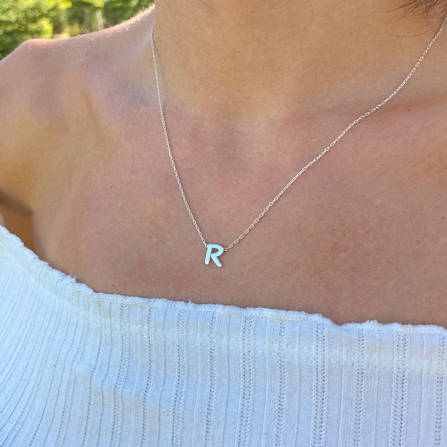 925 Ayar Gümüş Kişiye Özel Baş Harf Kolye: Altın Kaplama Aralıklı Harfli İsim - Lisen Aksesuar