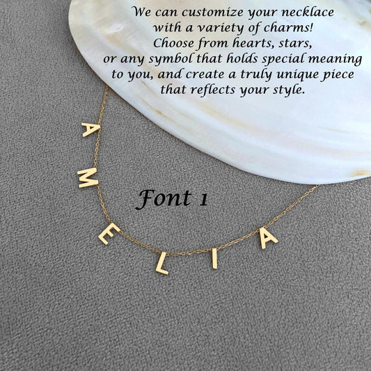 925 Ayar Gümüş Kişiye Özel Baş Harf Kolye: Altın Kaplama Aralıklı Harfli İsim - Lisen Aksesuar