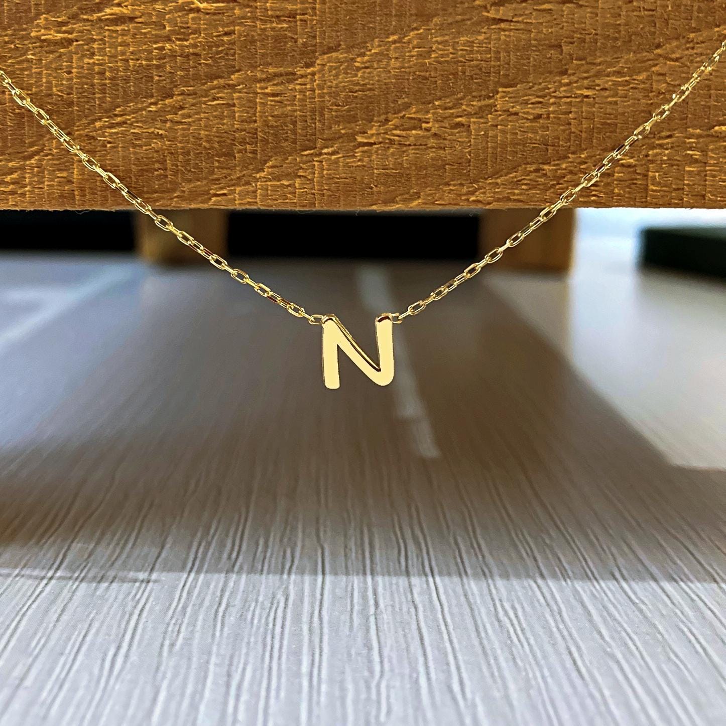 925 Ayar Gümüş Kişiye Özel Baş Harf Kolye: Altın Kaplama Aralıklı Harfli İsim - Lisen Aksesuar