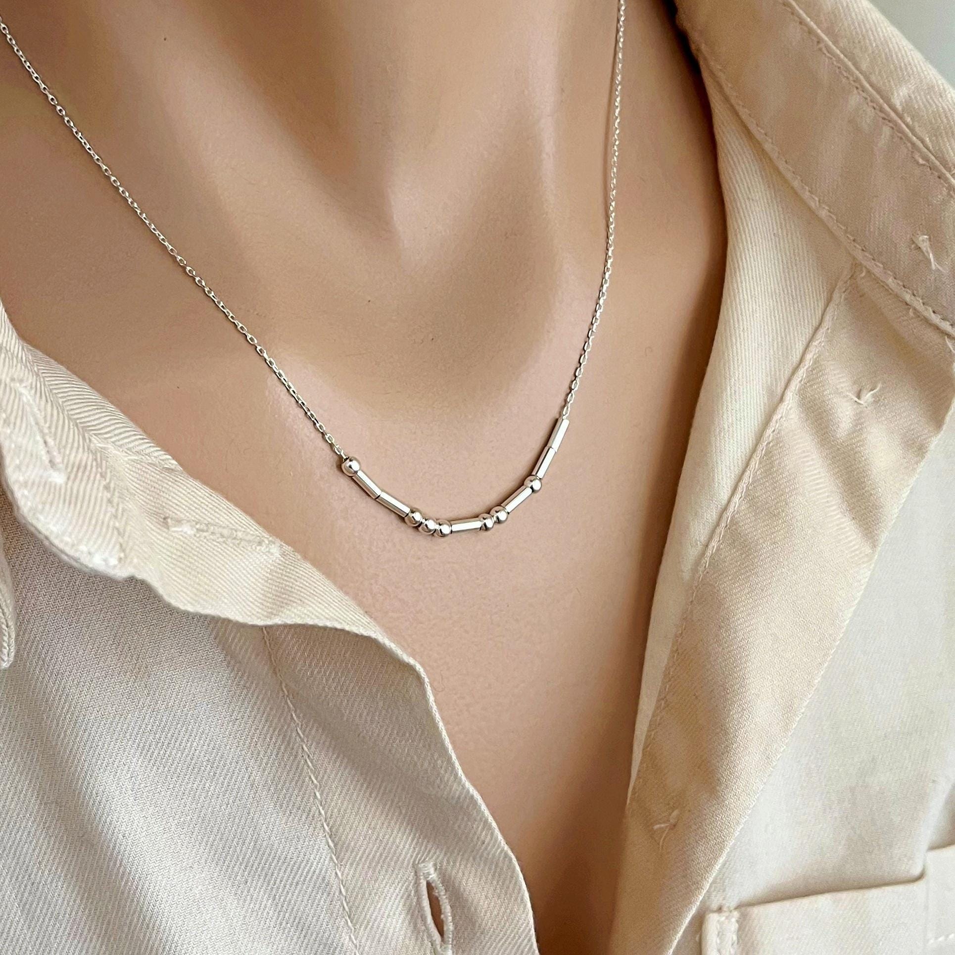 925 Ayar Gümüş Kişiye Özel Mors Kodlu Kolye: Altın Kaplama Özel İsim Tasarımı - Lisen Aksesuar