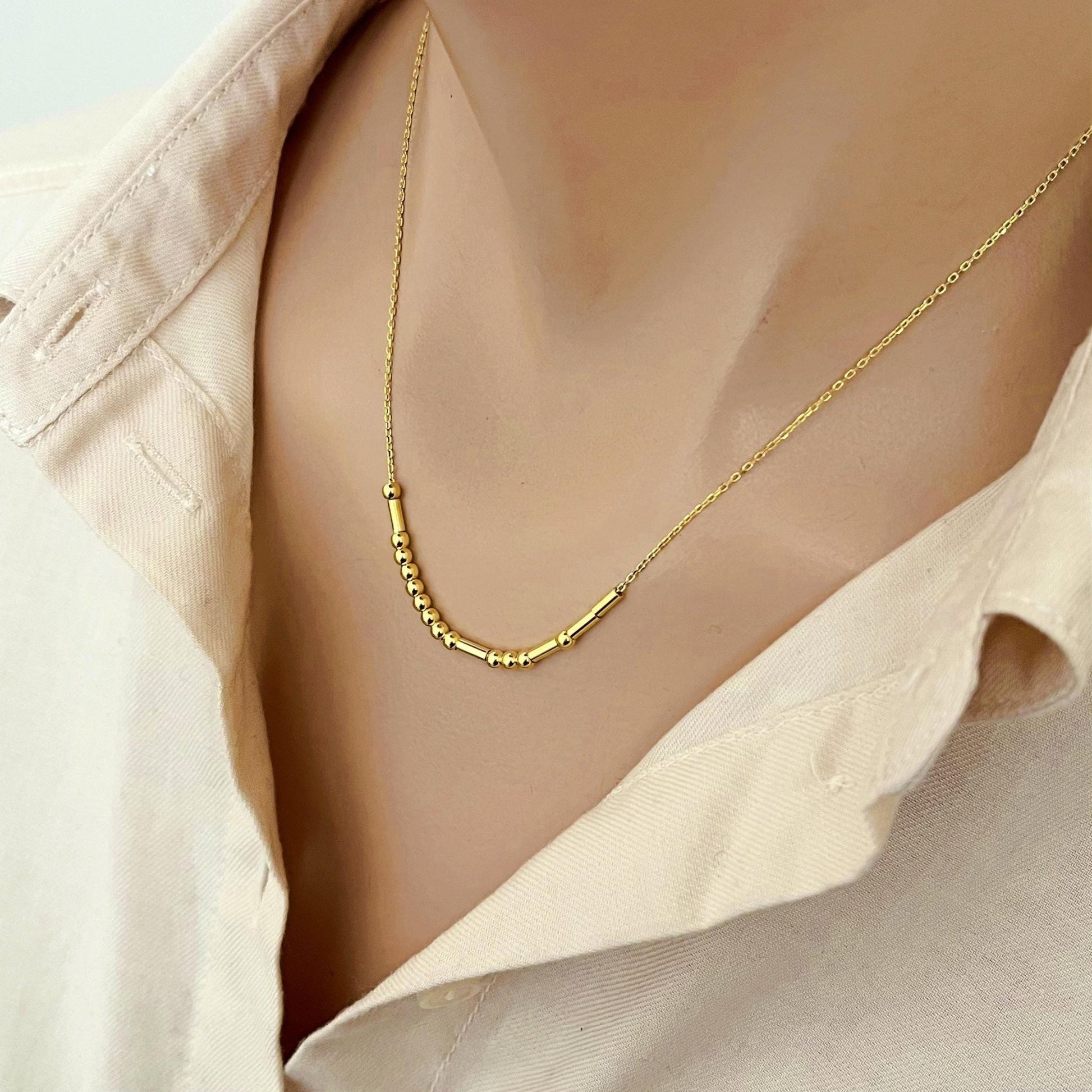 925 Ayar Gümüş Kişiye Özel Mors Kodlu Kolye: Altın Kaplama Özel İsim Tasarımı - Lisen Aksesuar