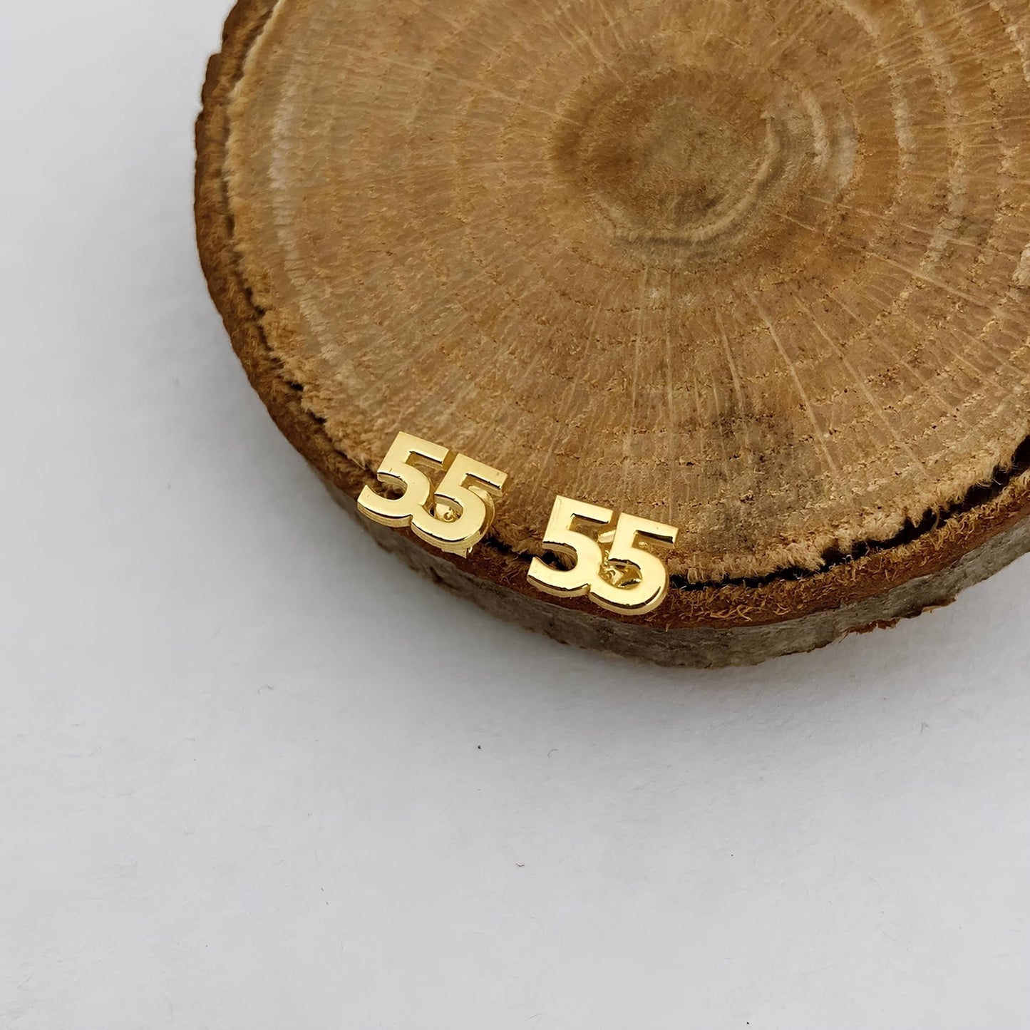 Kişiye Özel Sayı Küpe: 14 Ayar Altın Kaplama Stud Küpe - Lisen Aksesuar