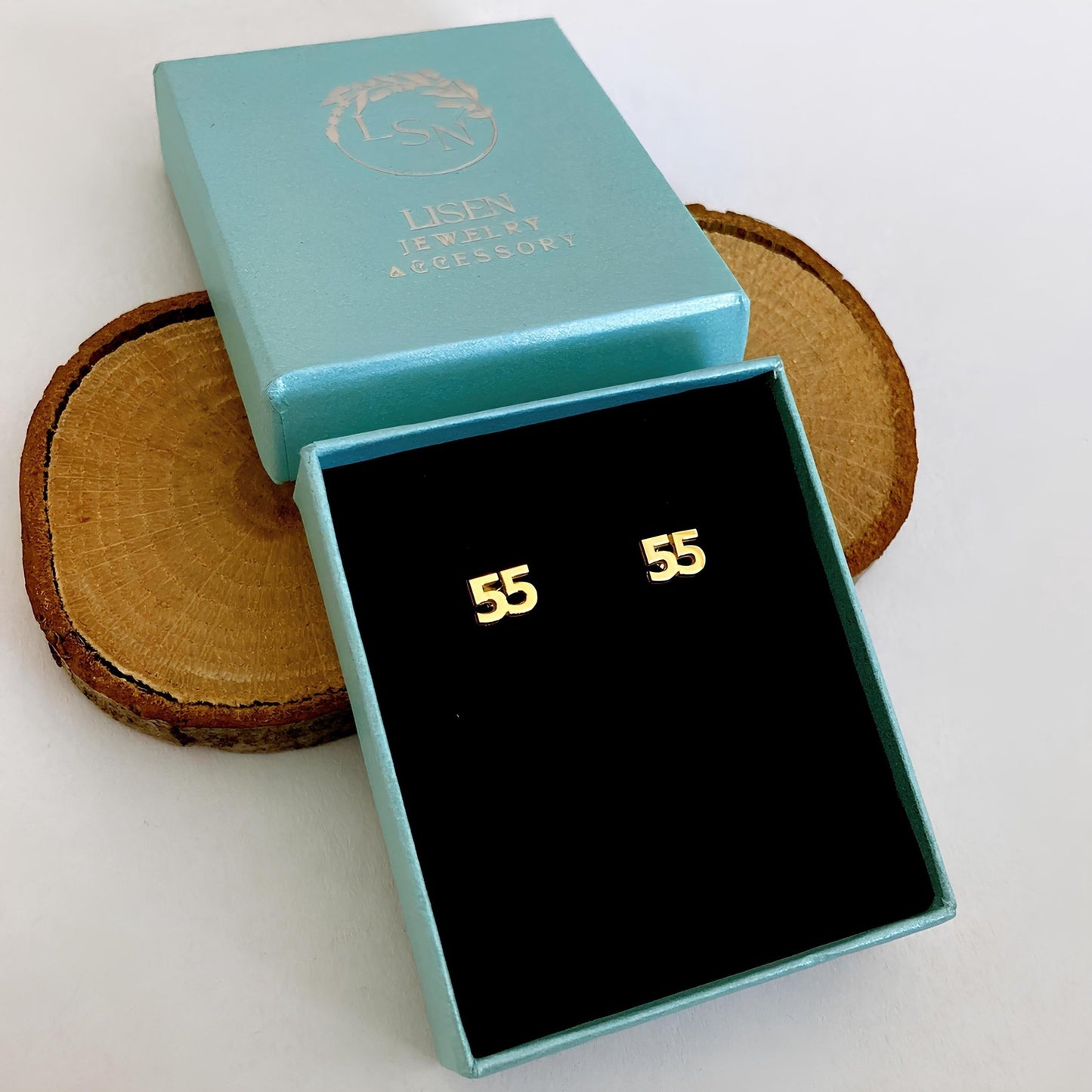 Kişiye Özel Sayı Küpe: 14 Ayar Altın Kaplama Stud Küpe - Lisen Aksesuar