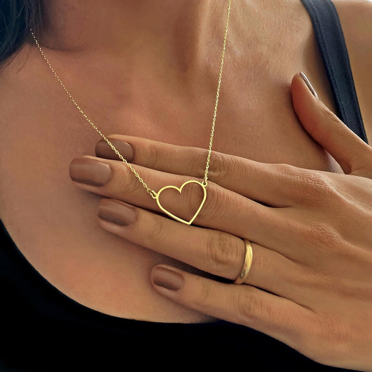 Minimalist Kalp Kolye: 14 Ayar Altın, Sevgi ve Zarafet Sembolü Kolyesi - Lisen Jewelry