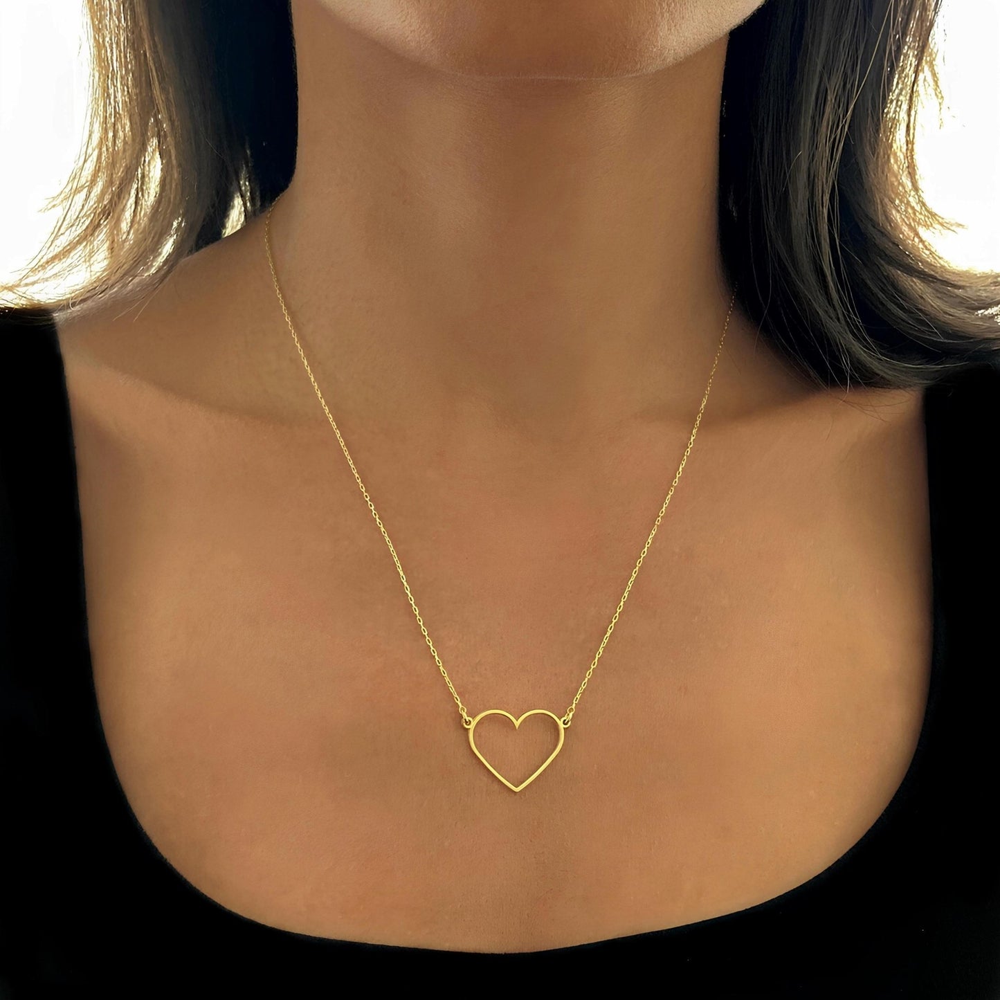 Minimalist Kalp Kolye: 14 Ayar Altın, Sevgi ve Zarafet Sembolü Kolyesi - Lisen Jewelry