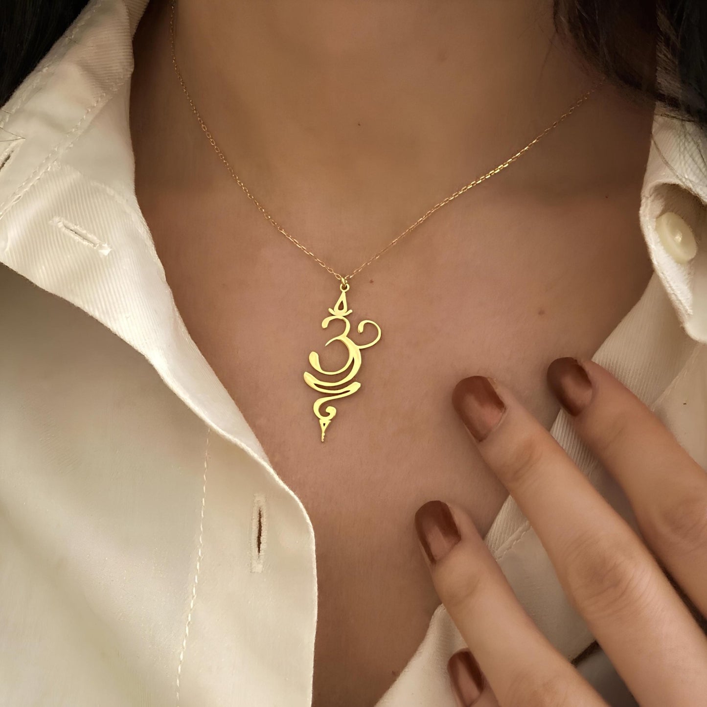 OM Sembolü Yoga Kolye – 925 Ayar Gümüş, Altın ve Rose Altın Kaplama Spiritüel ve Meditasyon Takısı - Lisen Jewelry