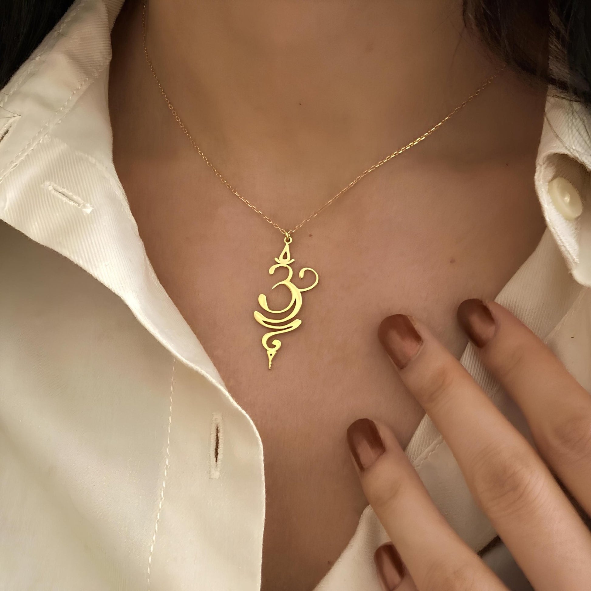 OM Sembolü Yoga Kolye – 925 Ayar Gümüş, Altın ve Rose Altın Kaplama Spiritüel ve Meditasyon Takısı - Lisen Jewelry